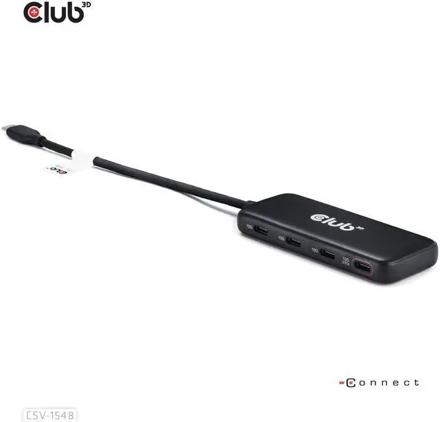Alt view image 5 of 5 - Club 3D CSV-1548 USB Type-C Hub with 4 Ports, 10G Data Transfer, PD3.0 Charging- Compatible with Gen2 USB Peripherals- 10Gbps Data Transfer Rate
