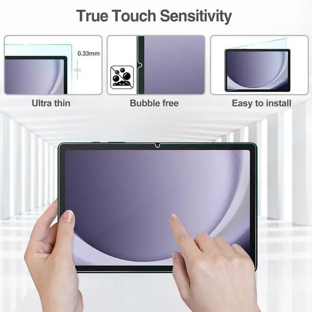 Alt view image 3 of 5 - ProCase 2 Pack Screen Protector Bundle with 1 Heavy Duty Shockproof Case for Galaxy Tab A9 Plus 11 Inch 2023 (SM-X210/X216/X218)