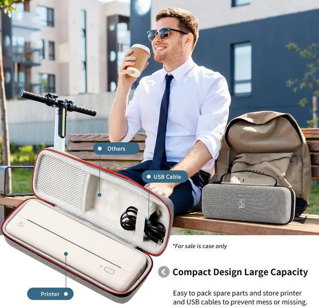 Alt view image 2 of 5 - HPRT Portable Carry Case Compatible Pooolitech MT810 Portable Printers Waterproof Shockproof Scratch Resistant Compact Lightweight