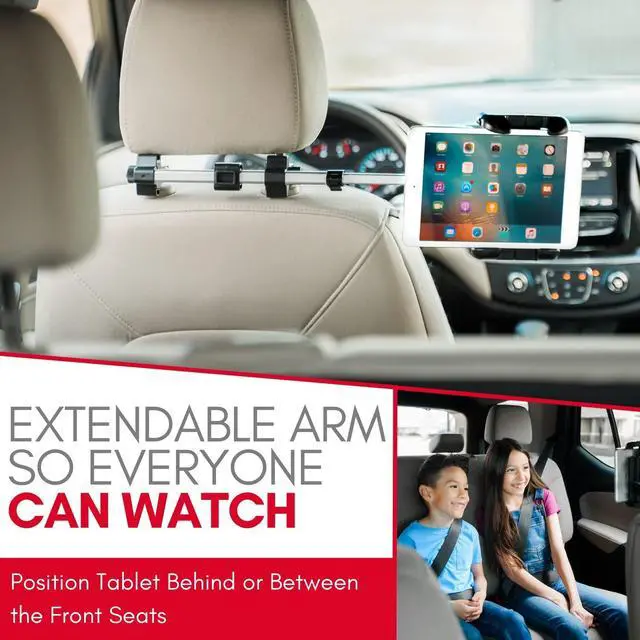 Alt view image 5 of 5 - Macally Tablet Holder for Car Headrest - Adjustable iPad Headrest Mount for Car - Super Secure Car iPad Holder Backseat Kids - Fits All 4.7-12.9" Back Seat Devices (iPad Pro/Air/Mini, Nintendo Switch)