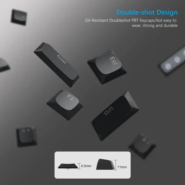 Alt view image 2 of 5 - Womier Low Profile Shine Through Keycaps, Custom Keyboard Keycaps 75 Percent Custom Keyboard Straps with Adhesive