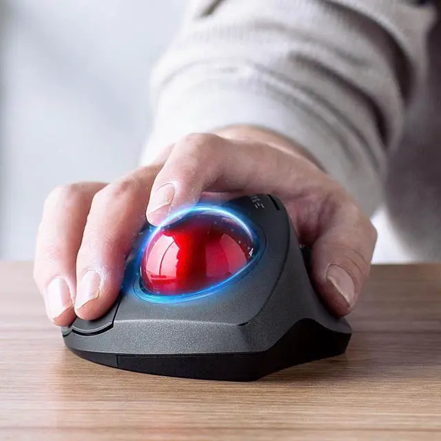 Alt view image 5 of 5 - SANWA 55mm Trackball, 2.17in Replacement Ball for Kensington SlimBlade, SlimBlade Pro, Expert Mouse, Perixx Keyboard Periboard-522/322, and Other Compatible Mouse, Glossy Red + Black, Set of 2