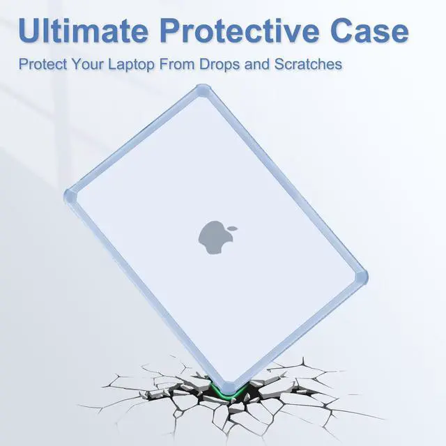 Alt view image 3 of 5 - MOSISO Compatible with MacBook Air 13 inch Case 2025 2024 2023 2022 M4 A3240 M3 A3113 M2 A2681,Anti-Cracking Heavy Duty TPU Bumper Hard Case&Keyboard Skin&ScreenFilm for MacBook Air 13.6, Baby Blue
