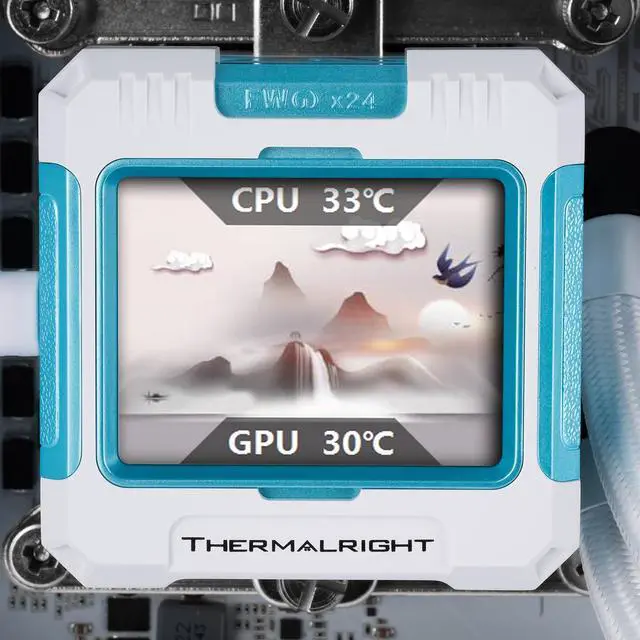 Alt view image 4 of 5 - Thermalright FW360 Black ARGB BW CPU Water Cooler with 3 PWM Fans with 2000RPM,IPS LCD Screen with 320x240 Resolution,Liquid CPU Cooler with 2.4in LCD Display,CPU PC Aio Cooler for AM5/Intel LGA1851