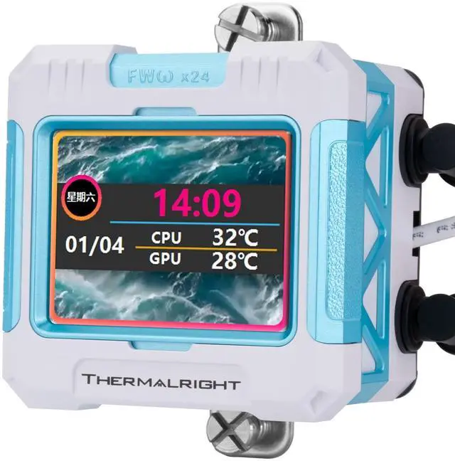 Alt view image 2 of 5 - Thermalright FW360 Black ARGB BW CPU Water Cooler with 3 PWM Fans with 2000RPM,IPS LCD Screen with 320x240 Resolution,Liquid CPU Cooler with 2.4in LCD Display,CPU PC Aio Cooler for AM5/Intel LGA1851