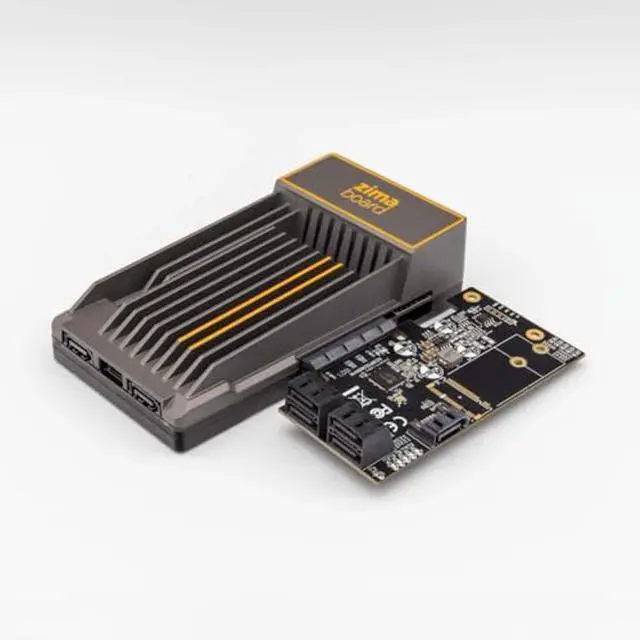 Alt view image 2 of 5 - ZimaBoard SATA Card, 5 Port PCIe X4 Controller Card, SATA Controller Expansion Card with Low Profile Bracket, Non-Raid, Boot as System Disk, Support 5 SATA 3.0 Devices Support SSD and HDD