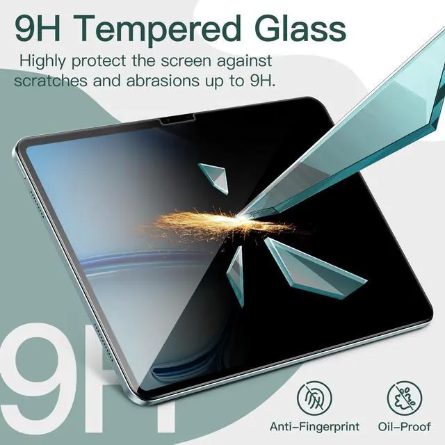 Alt view image 5 of 5 - JETech iPad Air 11-Inch M3/M2 (2025/2024) Rotating Case and Privacy Screen Protector Bundle