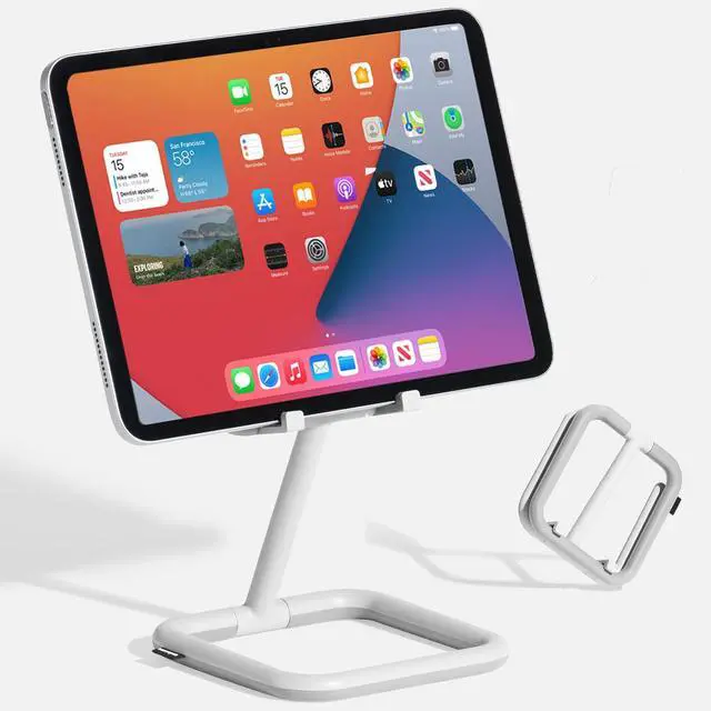 Main image of Bouncepad Go iPad Stand for Business & Leisure | iPad POS Stand | Adjustable Tablet & iPad Stand | Compatible with All Tablets & iPad Models | iPad Register Stand | White