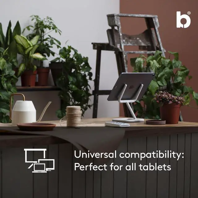 Alt view image 5 of 5 - Bouncepad Go iPad Stand for Business & Leisure | iPad POS Stand | Adjustable Tablet & iPad Stand | Compatible with All Tablets & iPad Models | iPad Register Stand | White