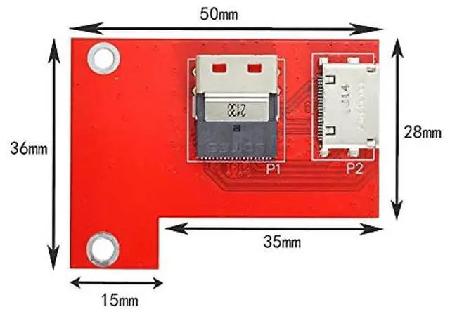 Alt view image 3 of 5 - xiwai PCI-Express 4.0 Slimline SAS SFF-8654 to Oculink SFF-8611 SFF-8612 PCBA Female Adapter with Bracket