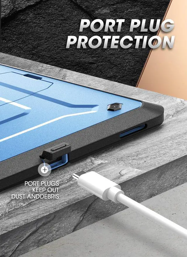 Alt view image 4 of 5 - SUPCASE UB Pro Series Case for Galaxy Tab S6, with Built-in Screen Protector Full-Body Rugged Kickstand Protective Case for Galaxy Tab S6 10.5 Inch Model SM-T860/T865/T867 2019 Release (Slate Blue)