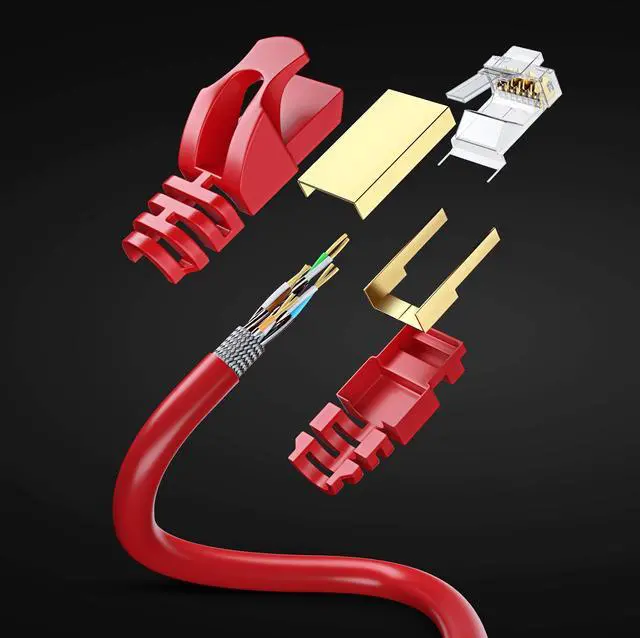 Alt view image 2 of 5 - Cat 7 Ethernet Cable 20 ft - (2 Pack) High-Speed Cat7 Internet & Network LAN Patch Cables, RJ45 Connectors - Perfect for Gaming, Streaming, and More (Pink)