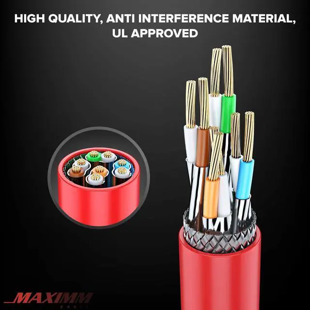 Alt view image 3 of 5 - Cat 7 Ethernet Cable 20 ft - (2 Pack) High-Speed Cat7 Internet & Network LAN Patch Cables, RJ45 Connectors - Perfect for Gaming, Streaming, and More (Pink)