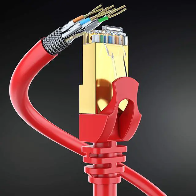 Alt view image 4 of 5 - Cat 7 Ethernet Cable 20 ft - (2 Pack) High-Speed Cat7 Internet & Network LAN Patch Cables, RJ45 Connectors - Perfect for Gaming, Streaming, and More (Pink)