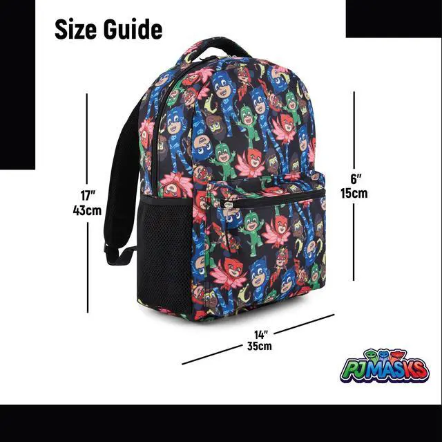 Alt view image 4 of 5 - PJ Masks Heroes Unite Backpack - Featuring Catboy, Owlette, Gekko, and PJ Robot, Ready to Tackle Adventures Backpack Bag