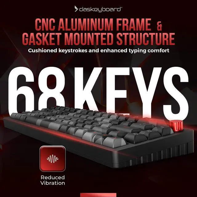 Alt view image 3 of 5 - Das Keyboard DeltaForce 65 Cyber Camo Mechanical Keyboard - Hot-Swappable Switches, PBT Sublimation Keycaps, CNC Aluminum Gasket Mount, RGB Backlit - Compact Gaming & Typing Keyboard