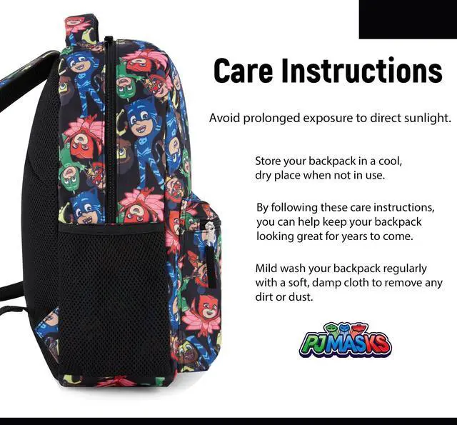 Alt view image 5 of 5 - PJ Masks Heroes Unite Backpack - Featuring Catboy, Owlette, Gekko, and PJ Robot, Ready to Tackle Adventures Backpack Bag