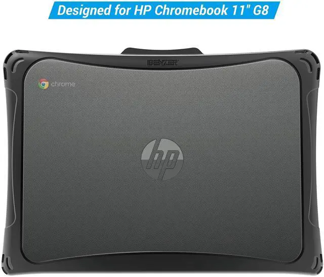 Alt view image 3 of 5 - iBenzer Hexpact Case for HP G9 G8 EE Chromebook 11 Inch, Heavy Duty Snap on Case, Rugged Protective Cover with Screen Lock for K-12 Students, Education, Classrooms, Drop Tested, Black, HP-G8