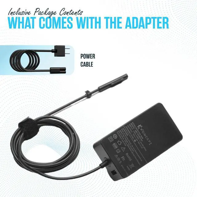 Alt view image 2 of 5 - 65W 15V 4A Microsoft Surface Pro Laptop Charger - Power Supply AC Adapter 100-240V 50-60Hz for Surface Pro 10/9/8/7/7+/6/5/4/3/X Windows Surface Laptop 6/5/4/3/2/1/Surface Go Tablet,Surface Book 3/2/1