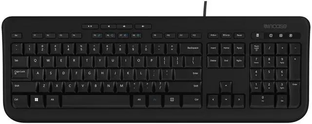 Main image of Incase Wired Keyboard 600 - Designed by Microsoft - Spill Resistant, Quiet Touch Keys, Plug and Play, 4 Hotkeys, Windows Start Key - Black