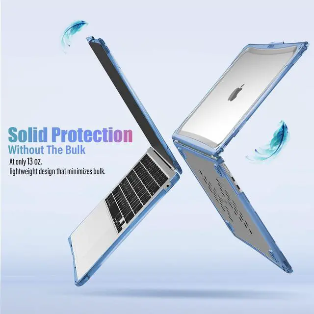 Alt view image 5 of 5 - IBENZER Hexpact Compatible with 2025 2024 2023 2022 MacBook Air 13 inch Case M4 A3240 M3 A3113 M2 A2681, Heavy Duty Case & KeyboardCover & ScreenFilm for Mac Air 13.6, Serenity Blue, HPE-KK-SRL+2