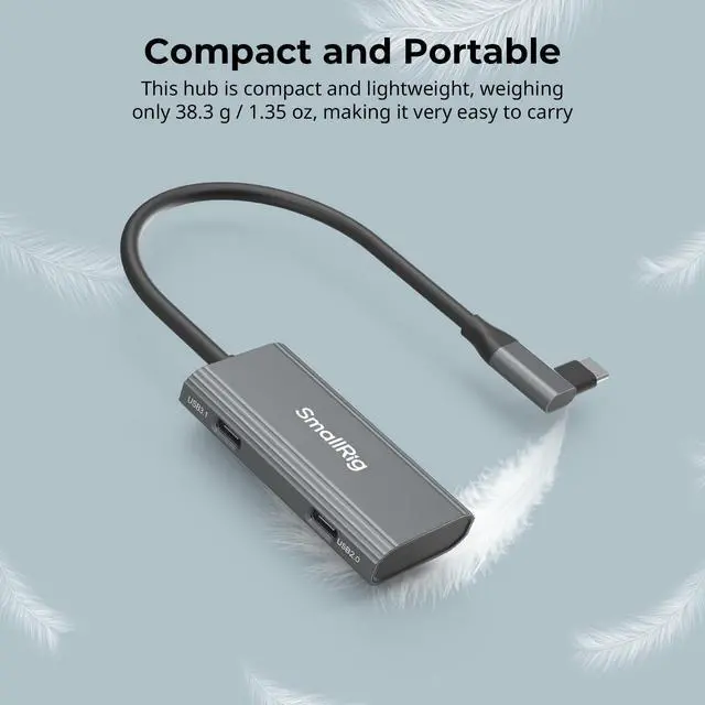 Alt view image 5 of 5 - SmallRig 4-in-1 USB-C Hub with a Cold Shoe Mount, Type- C Multiport Hub with PD 100W / USB-C 3.1 / USB-C 2.0 with Audio Adapter x 2, for Mobile Shooting of ProRes Videos at 4K 60fps - 4598