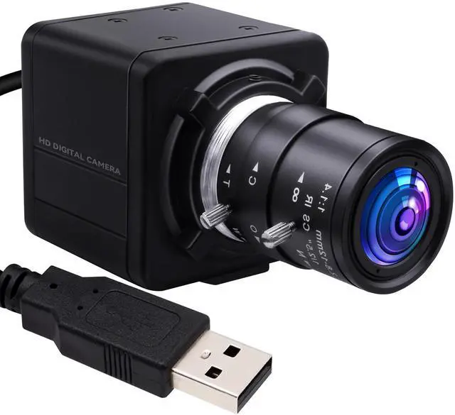 Main image of 5MP USB Camera 2.8-12mm Varifocal Lens 4X Manual Zoom Lightburn Webcam OV5640 Sensor Close-up Camera 1944P Golf Swing Cameras Plug&Play for Mac Windows Linux Raspberry Pi