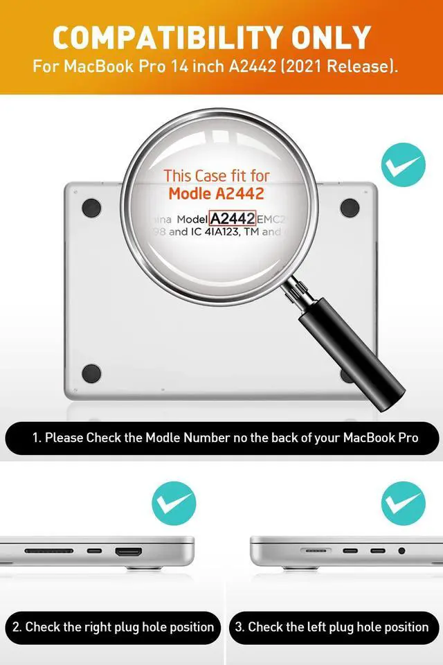 Alt view image 2 of 5 - SUPCASE for MacBook Pro 14 Inch Case 2021-2024 Release (Unicorn Beetle Clear), M4/M3/M2/M1 Pro/Max Chip [Anti-Scratch] Slim Cover Accessories for MacBook Pro 14'' with Touch ID, Clear