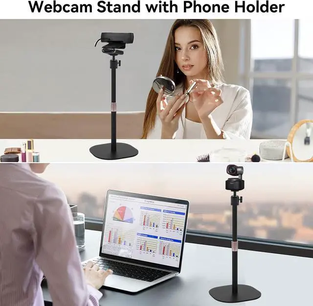 Alt view image 3 of 5 - Heavy-Duty Webcam Stand, 18-inch Tabletop Webcam Tripod Holder compatible with OBSBOT Tiny 2/ Tiny SE 1080P/Meet 2/Meet SE/Meet Webcams