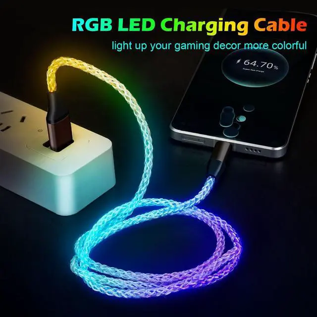 Alt view image 3 of 5 - RGB Gaming Mouse Pad with LED Cable, XXL Large Mousepad with 13 Light Modes 800x300x4mm Non-Slip Rubber Base, Waterproof Computer Mat for Home Office Gaming Keyboard Desk Decor