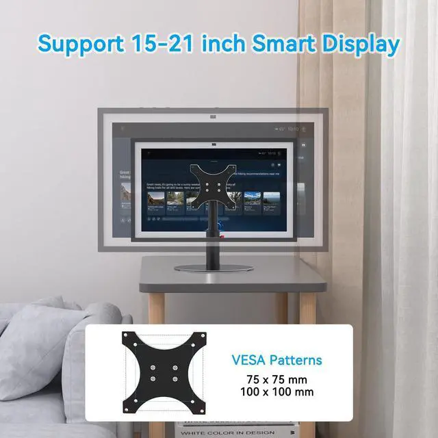 Alt view image 5 of 5 - Almoz Sturdy Stand for Show 21, Show 15 (All Generations) with Adjustable Tilt, 4 Height Levels, Raises Show 21 Display Stand, Flexible Viewing and Solid Support for Show 15 2nd Gen (Basic-Black)