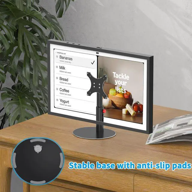 Alt view image 4 of 5 - Almoz Sturdy Stand for Show 21, Show 15 (All Generations) with Adjustable Tilt, 4 Height Levels, Raises Show 21 Display Stand, Flexible Viewing and Solid Support for Show 15 2nd Gen (Basic-Black)