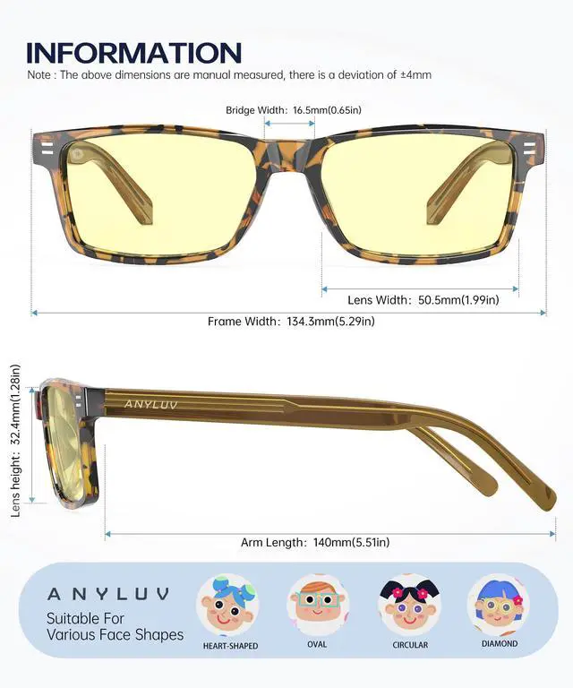 Alt view image 3 of 5 - ANYLUV Blue Light Glasses for Kids, Blue Light Blocking Glasses for Girls/Boys, Teen Gaming Glasses Anti Eyestrain