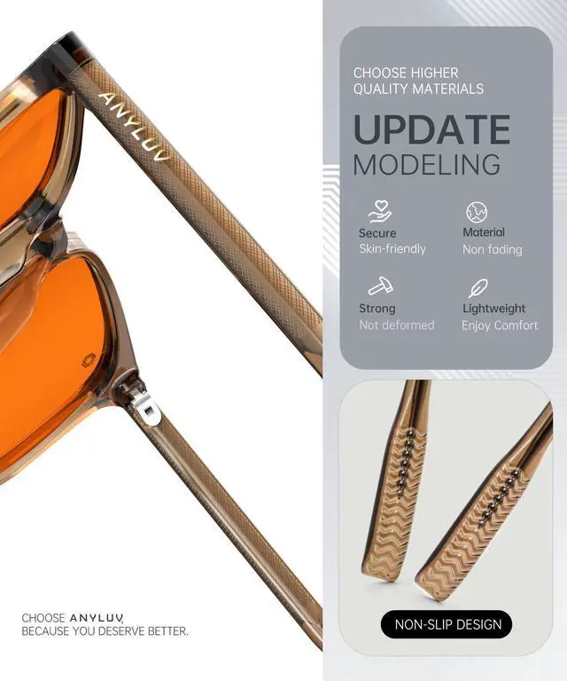 Alt view image 3 of 5 - ANYLUV Blue Light Glasses for Woman Men, Womens Blue Light Blocking Glasses Computer Glasses Anti Eyestrain & UV400