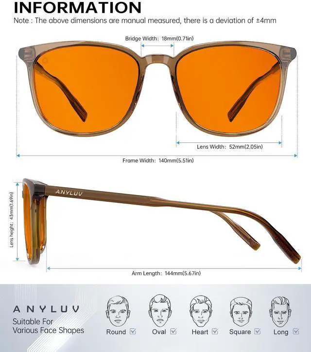 Alt view image 4 of 5 - ANYLUV Blue Light Glasses for Woman Men, Womens Blue Light Blocking Glasses Computer Glasses Anti Eyestrain & UV400