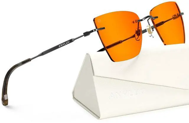Main image of ANYLUV Rimless Blue Light Glasses for Woman, Anti Eyestrain Computer Reading Glasses, Stylish Blue Light Blocking Glasses