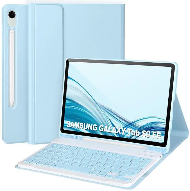 Main image of Keyboard Case for Samsung Galaxy Tab S9 FE 5G 10.9-inch, Keyboard for Samsung Tab S9 11'',Bluetooth Detachable Keyboard, Smart Cover Compatible with S Pen, Auto Sleep/Wake (Blue)