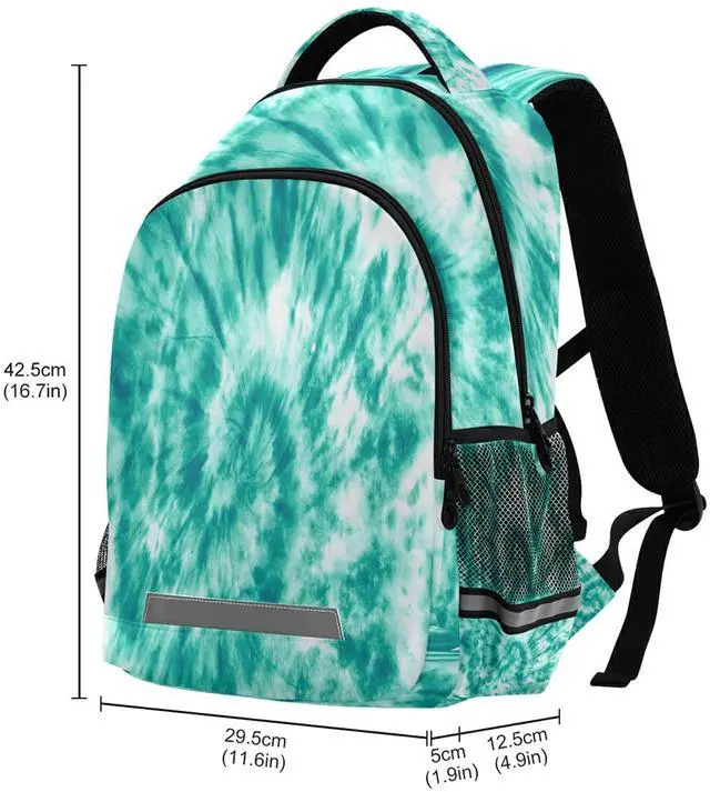 Alt view image 3 of 5 - ALAZA Teal Turquoise Tie Dye Backpacks Travel Laptop Daypack School Book Bag for Men Women Teens Kids one-size