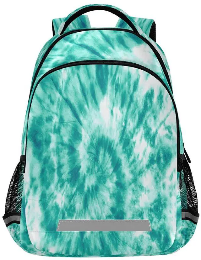 Main image of ALAZA Teal Turquoise Tie Dye Backpacks Travel Laptop Daypack School Book Bag for Men Women Teens Kids one-size