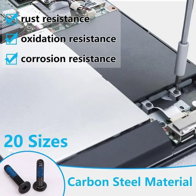 Alt view image 4 of 5 - Bemaka 480PCS M.2 Screws Motherboard Standoffs Screws Computer Screws Assortment Kit, NVMe Screws M.2 SSD Mounting Screws + 500PCS M2 M2.5 M3 Laptop Screws Computer Screws Kit 20 Sizes Blue Nylok Scre
