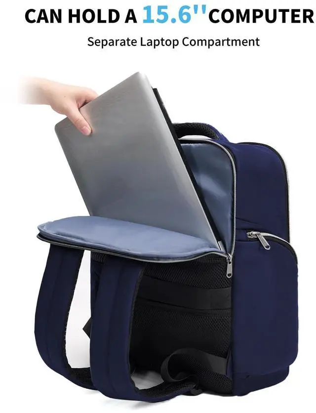 Alt view image 2 of 5 - Blue Quartz Laptop Backpack for Men Women, Business Travel Anti Theft Backpack Airline Approved, Water Resistant College Daypack Work Computer Bag with USB Charging Port, Fits 15.6 Inch Laptop