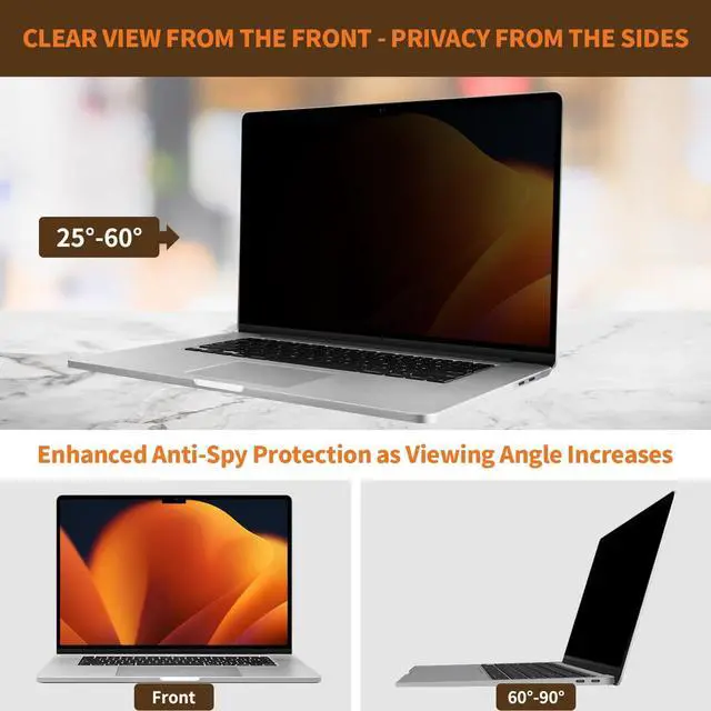 Alt view image 2 of 5 - BSPROTE Privacy Screen for MacBook Pro 14 Inch (2021-2024, M1, M2, M3, M4), Removable Anti-Spy Filter for Mac Pro 14.2", Eye Protection HD Anti-Scratch