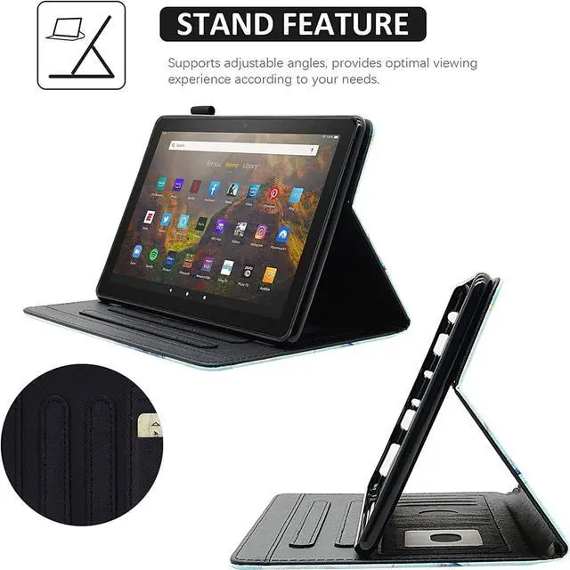 Alt view image 5 of 5 - BYCeKe Case for Fire HD 8 & Fire HD 8 Plus Tablet (12th Generation/10th Generation, 2024/2022/2020 Release), Premium PU Leather Folio Stand Cover Case with Auto Wake/Sleep, Bookshelf Cat