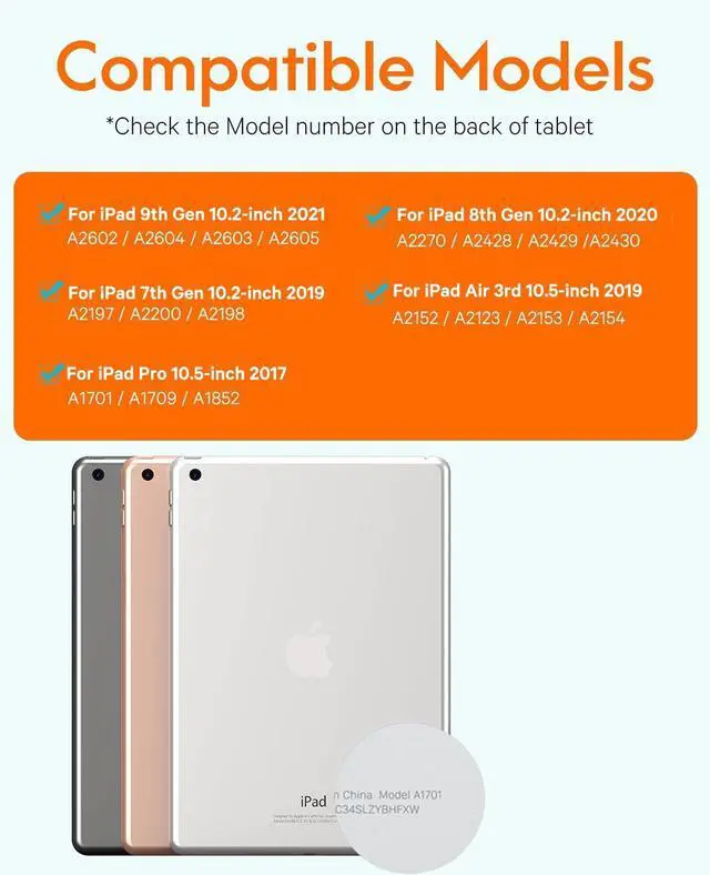 Alt view image 2 of 5 - CHESONA Keyboard Case for iPad 9th Generation 2021 10.2 Inch, Detachable Wireless with Pencil Holder Stand Folio Keyboard Cover for iPad 9th Gen/8th Gen/7th Gen 10.2" (Black)