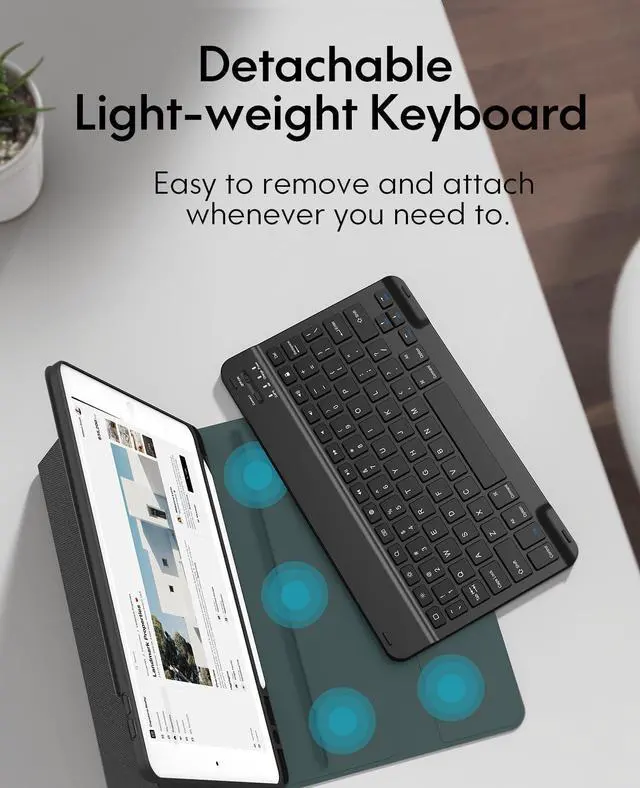 Alt view image 3 of 5 - CHESONA Keyboard Case for iPad 9th Generation 2021 10.2 Inch, Detachable Wireless with Pencil Holder Stand Folio Keyboard Cover for iPad 9th Gen/8th Gen/7th Gen 10.2" (Black)