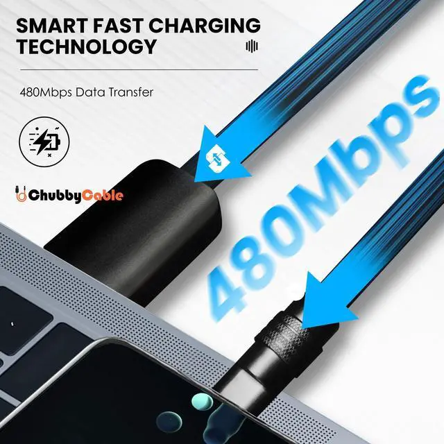 Alt view image 4 of 5 - chubbycable Black Chubby - Special Black Samurai Edition Silicone USB C Cable Durable 240W Fast Charging Cable Phones Tablets Power Bank Charger Cord, Type C to Type C, 1.64FT