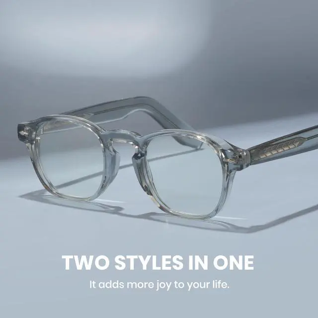 Alt view image 4 of 5 - Cyxus Photochromic Glasses Both Frames and Lenses Color Changing with Blue Light Blocking UV Protection(8230i75 Light Color to Blue)