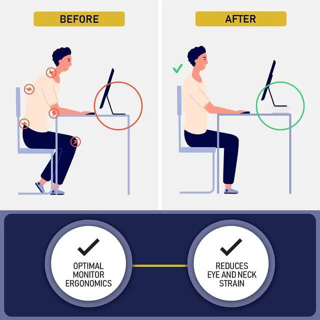 Alt view image 4 of 5 - Acrylic Monitor Stand with Matching Pen Holder, 12mm Thick Clear Acrylic Monitor Riser, Laptop Stand for Home, Office, and Work. Computer Desk Riser with Keyboard Storage for LCD LED TV Screen (Black)