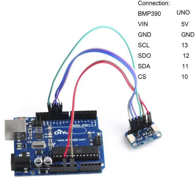 Alt view image 5 of 5 - ESP32-WROOM-32 Development Board + BMP390 Precision Barometric Pressure and Altimeter Sensor for Arduino
