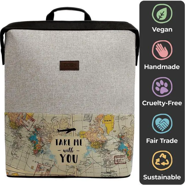 Alt view image 2 of 5 - DOGO Slim Backpack for Women - Unique Design and Vegan Leather Laptop Work Travel Backpacks, Take Me With You
